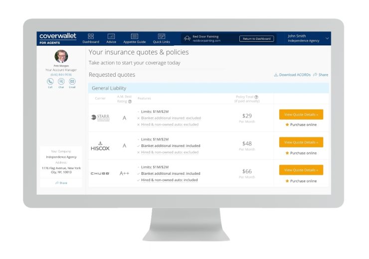 Answer Financial partners with CoverWallet for small businesses insurance offerings